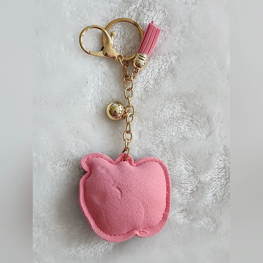 Multicolor Apple Keychain with Gold Accents Teacher Bag Charm